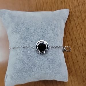 Marc Jacob's Black Enamel Logo  Disc Bracelet